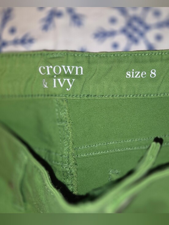crown & ivy Pants - Crown & Ivy Green Skinny Pants